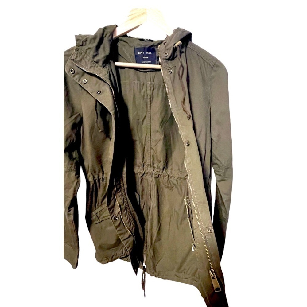 Love Tree Olive Green Hooded Jacket - Picture 12 of 16